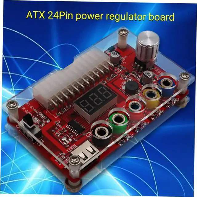 Alt view image 4 of 7 - Power Board Power Regulator Board PC Power Supply Power Adapter Voltage Converter Adjustable Power Supply PC Powersupply Desktop PC Chassis Power Adapter Red