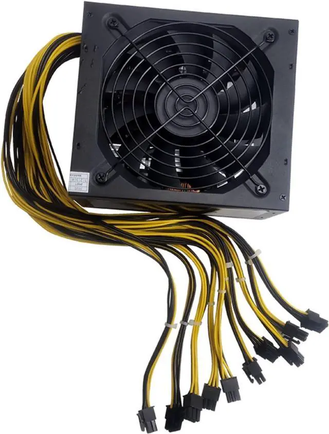 Alt view image 3 of 5 - 1800W 2000W Bitcoin Mining PSU PC Power Supply Computer Mining Rig 8 GPU ATX Ethereum Coin 12v 6pin Power Supply