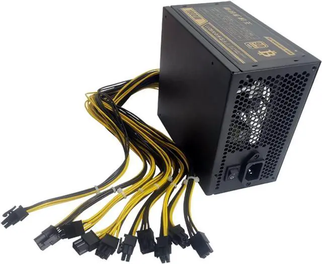 Alt view image 5 of 5 - 1800W 2000W Bitcoin Mining PSU PC Power Supply Computer Mining Rig 8 GPU ATX Ethereum Coin 12v 6pin Power Supply