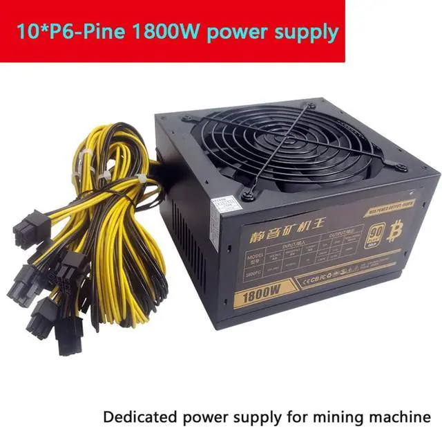 Alt view image 2 of 5 - 1800W 2000W Bitcoin Mining PSU PC Power Supply Computer Mining Rig 8 GPU ATX Ethereum Coin 12v 6pin Power Supply