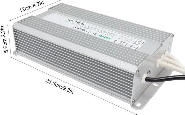 Alt view image 7 of 7 - Pwshymi Power Supply, -10-50 Fast Heat Dissipation LED Driver 24V Switch Power Supply 180-264V 50 60Hz for LED Lighting