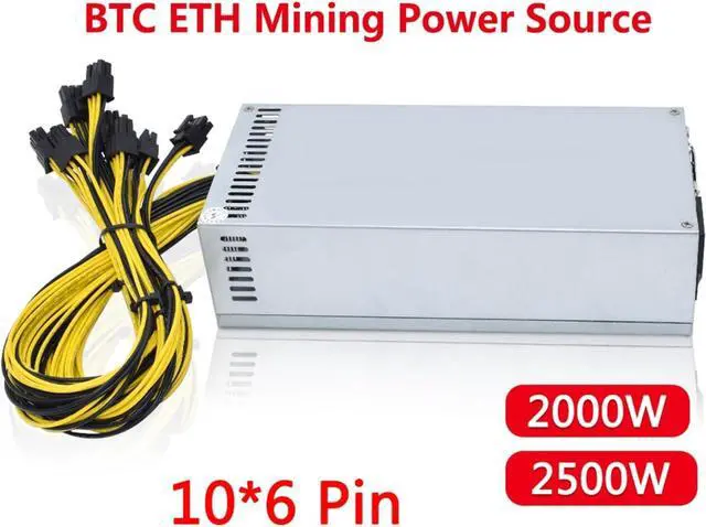 Alt view image 2 of 7 - 2000W 2500W Quality BTC 2U Mining Power Supply ETH Rig Miner S9 S7 L3+ Low Power Consume(2000W)