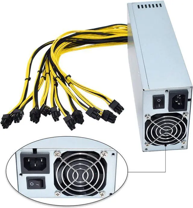Alt view image 6 of 7 - 2000W 2500W Quality BTC 2U Mining Power Supply ETH Rig Miner S9 S7 L3+ Low Power Consume(2000W)