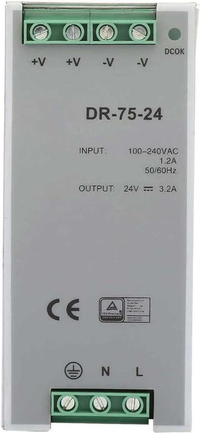 Main image of Power Supply, DR-75-24 75W Single Output 24V Din-Rail Power Supply AC/DC Switching Power Supply