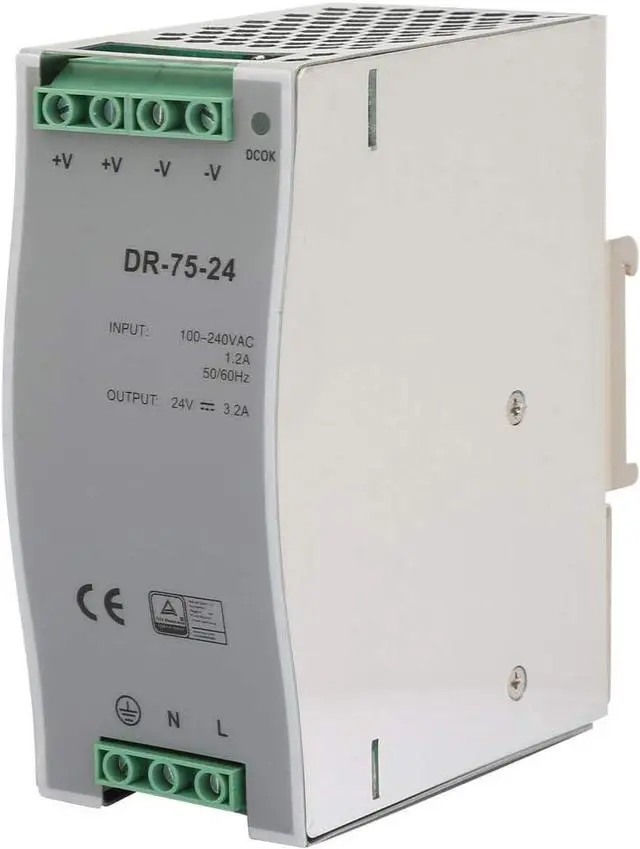 Alt view image 5 of 7 - Power Supply, DR-75-24 75W Single Output 24V Din-Rail Power Supply AC/DC Switching Power Supply
