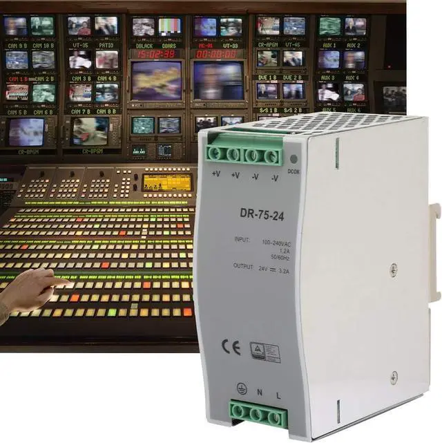 Alt view image 4 of 7 - Power Supply, DR-75-24 75W Single Output 24V Din-Rail Power Supply AC/DC Switching Power Supply