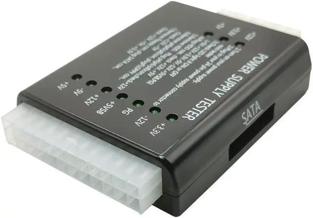 Alt view image 3 of 6 - 20/24 Pin for PSU ATX SATA HDD Power Supply Tester Black PC 20 24 Pin PSU ATX SATA HD