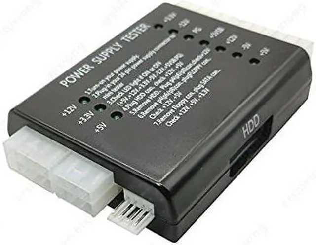 Alt view image 6 of 6 - 20/24 Pin for PSU ATX SATA HDD Power Supply Tester Black PC 20 24 Pin PSU ATX SATA HD