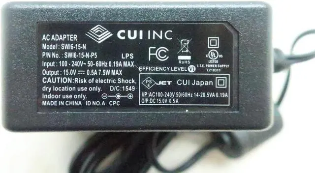 Alt view image 4 of 6 - CUI INC SWI6-15-N-P5 Power Supply 100-240V-AC 0.5A 15V-DC 7.5W