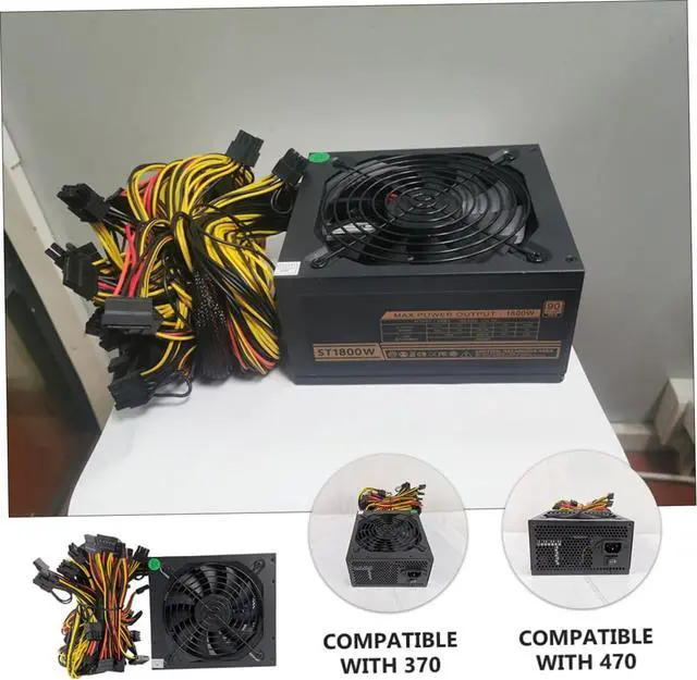 Alt view image 6 of 7 - Benchtop Power Supply Power Supply Desktop Computers PC PSU Silent Power Supply Computer Power Supply PC Power Adapter Mute Graphics Card Copper Core Black ATX PC Power Supply