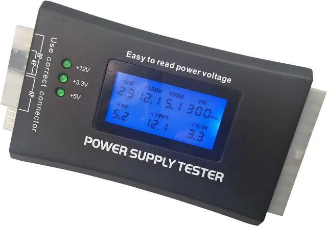 Alt view image 4 of 6 - Homtoozhii 20+4 Pin LCD Computer Power Supply Tester for IDE HDD ATX ITX BYI Connectors-Black