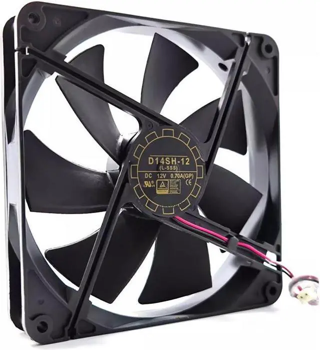 Alt view image 2 of 4 - DC12V 0.70A D14SH-12 14025 14cm 2-Wire Chassis Power Supply Cooling Fan