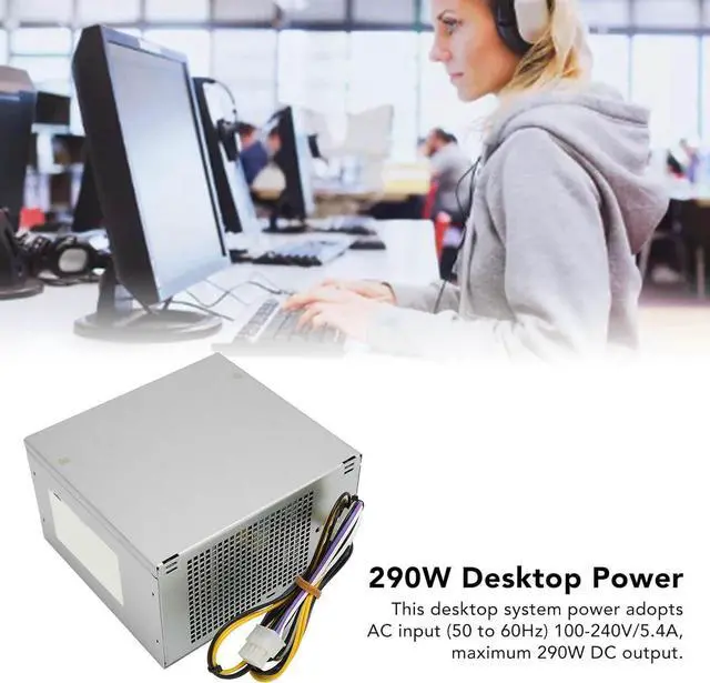 Alt view image 6 of 7 - 290W Power Supply - Sturdy Metal Fast Cooling Desktop Power Supply for Optiplex 3020 7020 9020, PowerEdge T20 - AC 100-240V
