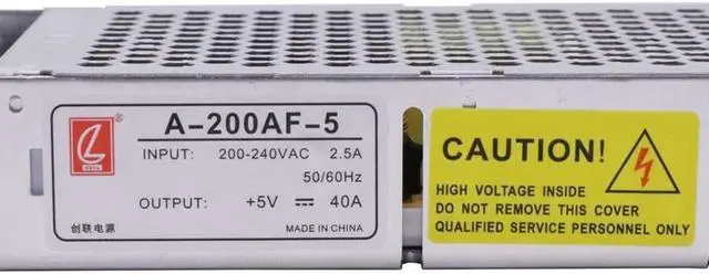 Alt view image 3 of 3 - A-200AF-5 Chuanglian Best Price 200W 5V 40A Power Supply Chuanglian A-200AF-5