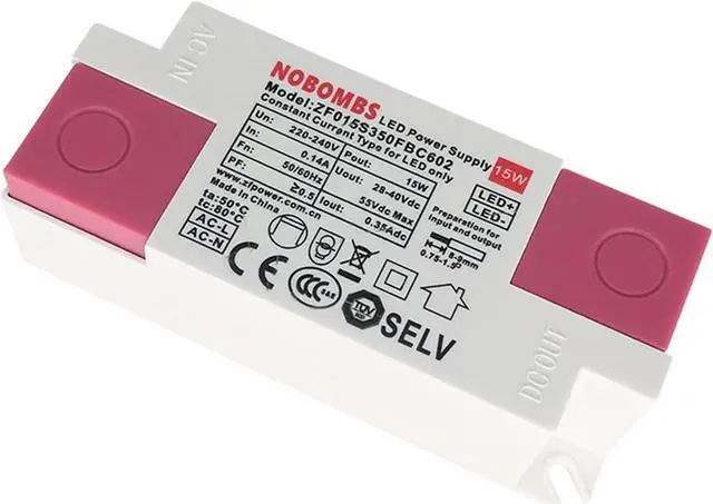 Alt view image 2 of 4 - SHXSYN Power Supply 15W 350mA Low P no Flicker Isolation Certified LED Panel Light Drive LED Drive Power Supply