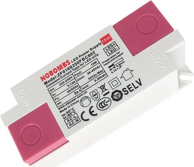 Alt view image 3 of 4 - SHXSYN Power Supply 15W 350mA Low P no Flicker Isolation Certified LED Panel Light Drive LED Drive Power Supply