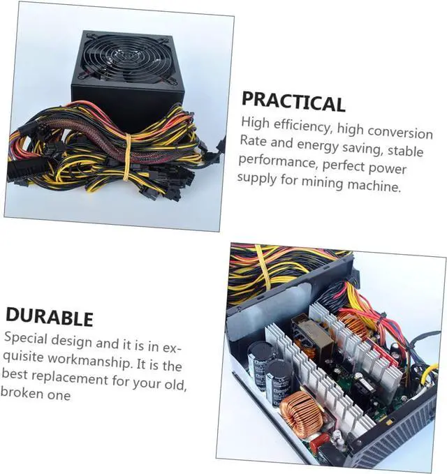 Alt view image 5 of 7 - Benchtop Power Supply Power Supply Desktop Computers PC PSU Computer Part Desktop Computer Power Supply Computer Power Adapter Graphics Card Multiple Copper Core PC Power Adapter