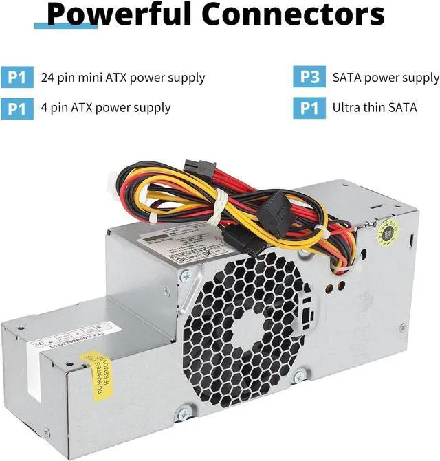 Alt view image 3 of 7 - 235W PC Power Supply, Quiet Cooling Fan Fully Modular Power Supply, Long Service Chassis Power Supply for DELL OptiPlex 760 780 960 980 SFF AC 100 to 240V