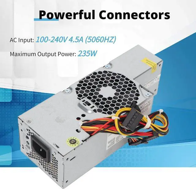 Alt view image 4 of 7 - 235W PC Power Supply, Quiet Cooling Fan Fully Modular Power Supply, Long Service Chassis Power Supply for DELL OptiPlex 760 780 960 980 SFF AC 100 to 240V