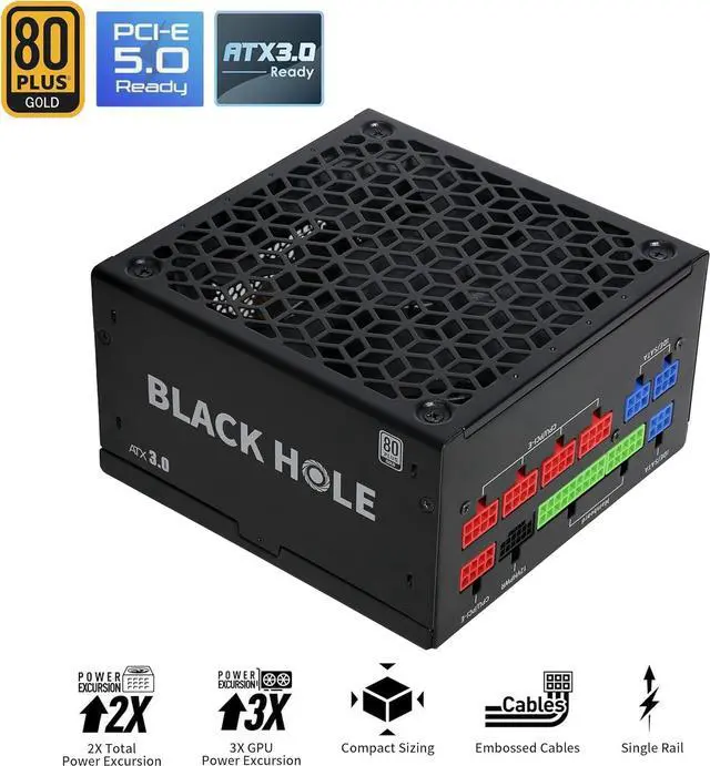 Alt view image 2 of 6 - SAMA 850w Power Supply - ATX 3.0&PCIe 5.0 Fully Modular PSU - 80 Plus Gold Efficiency 12VHPWR Connectors on PSU RTX 40 Series, ECO FDB Silent Fan,10 Year Warranty