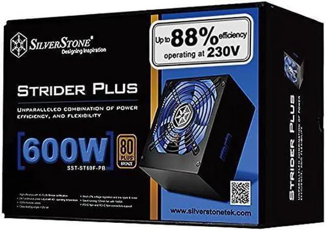 Alt view image 2 of 7 - Silverstone Tek 600W +12V Rail 80PLUS Bronze 100% Fully Modular Active PFC Power Supply ATX12V/EPS12V 600 Power Supply ST60F-PB