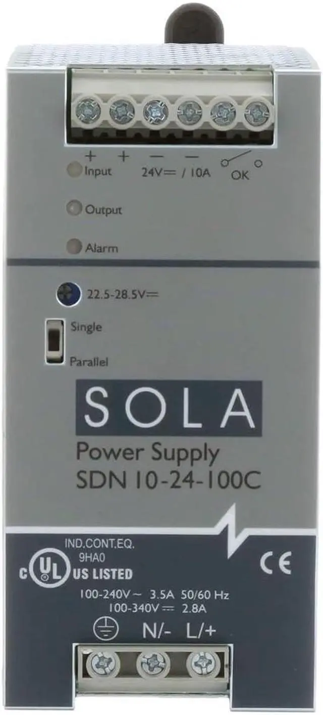 Alt view image 2 of 6 - Sola/Hevi-Duty SDN10-24-100C DC Power Supply, 24 VDC, 10 Amp, 60 Hz