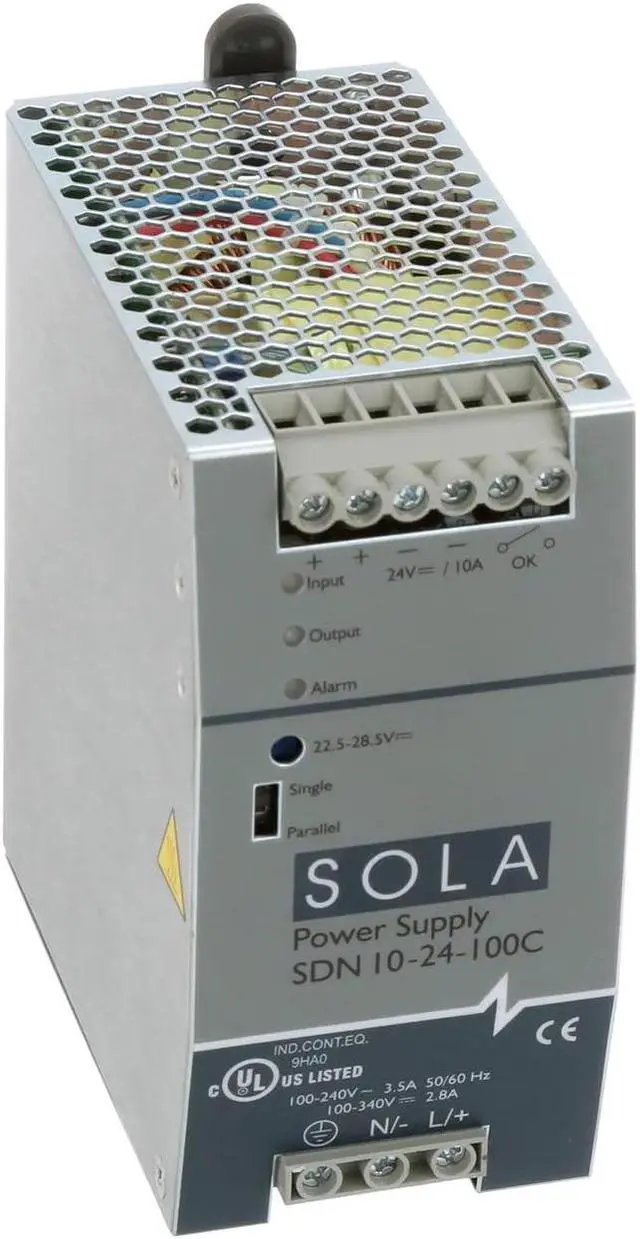 Alt view image 3 of 6 - Sola/Hevi-Duty SDN10-24-100C DC Power Supply, 24 VDC, 10 Amp, 60 Hz