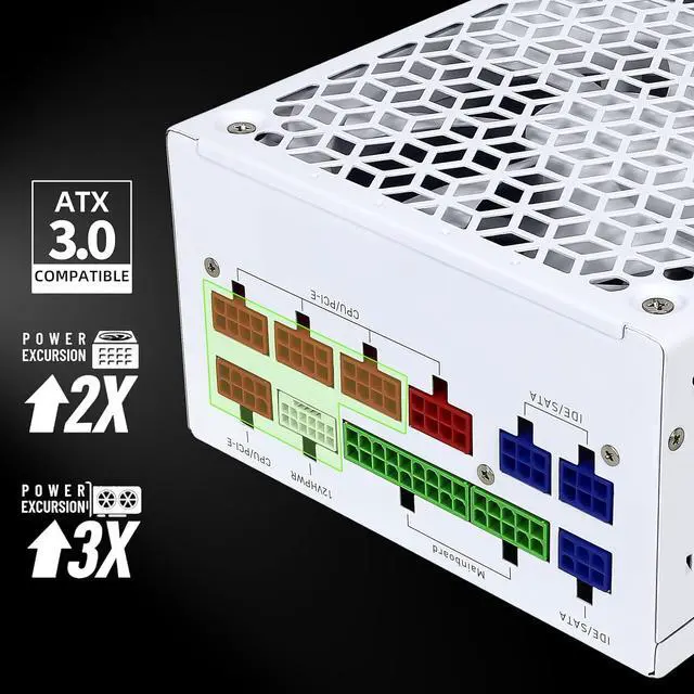 Alt view image 4 of 6 - SAMA 1200w Power Supply - ATX 3.0&PCIe 5.0 Fully Modular PSU - 80 Plus Gold Efficiency 12VHPWR Connectors on PSU RTX 40 Series,ECO FDB Silent Fan,10 Year Warranty