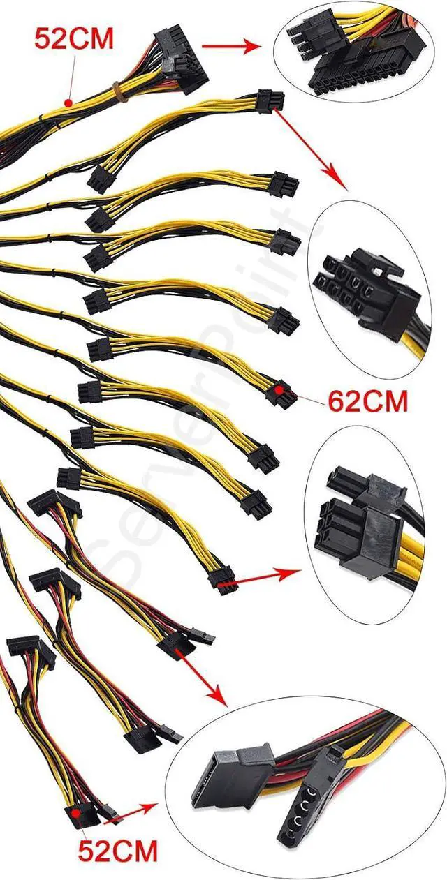 Alt view image 7 of 7 - Asic Bitcoin New Gold Power Supply 2000W Plus ETH Supply ATX Mining Machine Supports 6 GPU Cards Support for Ethereum S9 S7 L3 Rig Mining for ETC Bitcoin Miner 110V-220V