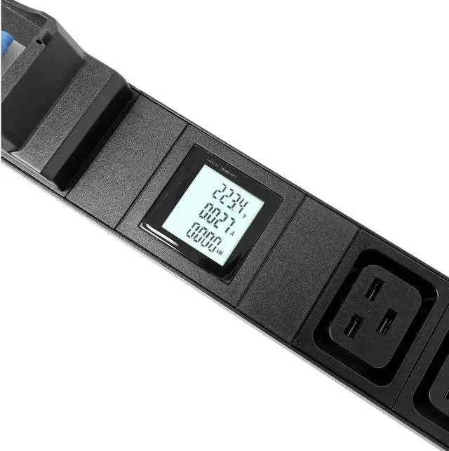 Alt view image 7 of 7 - Rack Mount Power Strip - 240V 30A 1C19 & 5 C13 outlets PDU with Built-in Surge Protector, Volt & Amp Meter for Data Center - 19\u201d Metal Housing, Ears & Fittings Included (2C19 4C13)