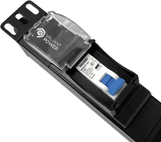 Alt view image 6 of 7 - Rack Mount Power Strip - 240V 30A 1C19 & 5 C13 outlets PDU with Built-in Surge Protector, Volt & Amp Meter for Data Center - 19\u201d Metal Housing, Ears & Fittings Included (2C19 4C13)