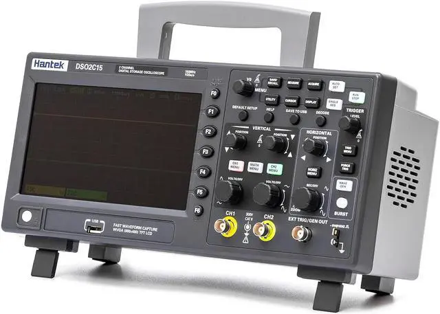 Alt view image 4 of 7 - Hantek DSO2C15 Digital Storage Oscilloscope 150MHz Bandwidth 2CH Dual Channel 1GSa/s 8M Memory Depth with High Voltage Probe