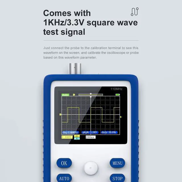 Alt view image 6 of 7 - Oscilloscope Multimeter Signal Generator Digital Lab Oscilloscopes, 500MS/S Sampling Rate, 110MHz Bandwidth, 1KHz/3.3V Calibration Square Wave Osciloscopio Automotriz