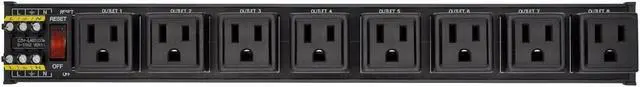 Main image of DIN Rail Mount AC 120V NEMA 5-15R 8 Receptacles Outlet Power Strip Module, with Rocker Switch Thermal Circuit Breaker Overload Protector