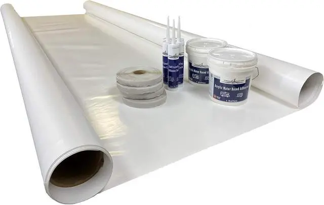 Alt view image 2 of 7 - Class A Customs Extreme PVC RV Rubber Roof Kit | 9.5 ft Wide X 35 ft Long | RV Rubber Roof Membrane Kit | RV Camper Trailer Rubber Roof Repair | Motor Home Roof