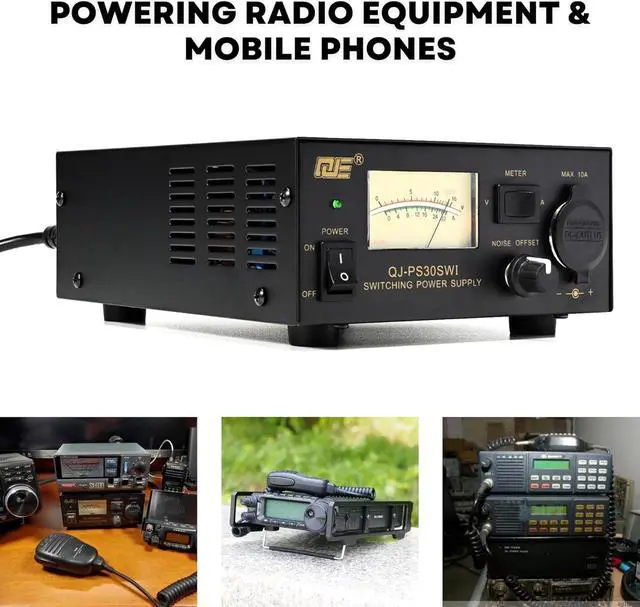 Alt view image 2 of 7 - 13.8V 30A Bench Power Supply, Analog DC Power Supply with Cigarette Plug, Ham Radio Regulated Switching Power Supply, Noise Offset Control
