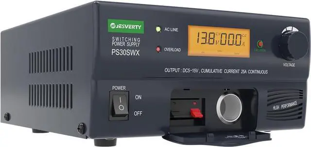 Alt view image 7 of 7 - PS-30SWX DC Regulated Universal Bench Power Supply, AC-to-DC Power Convertor, 13.8V(5-15V Adjustable) 30A(Max), w/Audio Jack&Speaker, Callsign Storage, Multiple Connections for HAM&Amateur