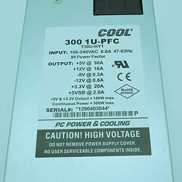 Alt view image 4 of 5 - PSU for Turbo-Cool Edge -5V 1U 300W Power Supply 300 1U-PFC T30U-HY1