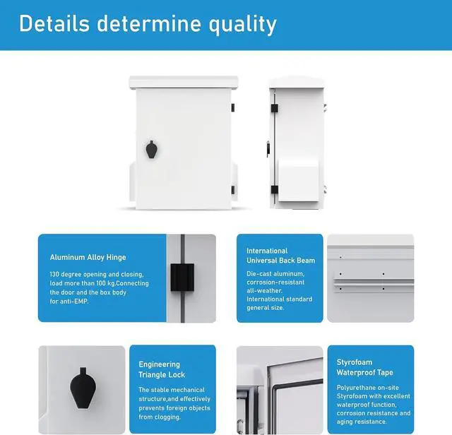Alt view image 4 of 7 - Electrical Box Enclosure Junction Outdoor - Ventilated Electrical Cabinet Distribution Box Weatherproof Dustproof, Galvanized Plate, Support Wall or Pole Mounted, Size: 11.8"x15.7"x9.8" Relbud