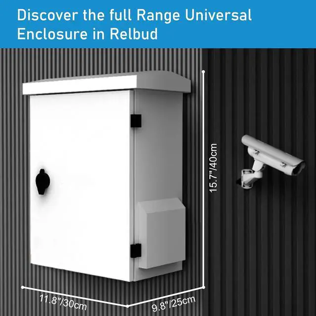 Alt view image 2 of 7 - Electrical Box Enclosure Junction Outdoor - Ventilated Electrical Cabinet Distribution Box Weatherproof Dustproof, Galvanized Plate, Support Wall or Pole Mounted, Size: 11.8"x15.7"x9.8" Relbud