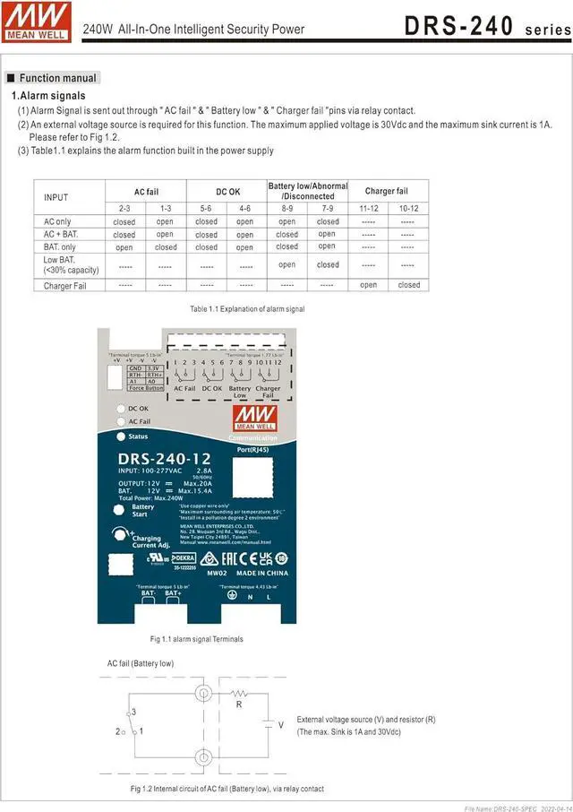 Alt view image 5 of 7 - Mean Well DRS-240-36 36V Guide Power Supply DRS-240