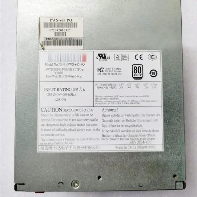 Alt view image 5 of 5 - Workstation Power Supply for PWS-865-PQ 865W Tested