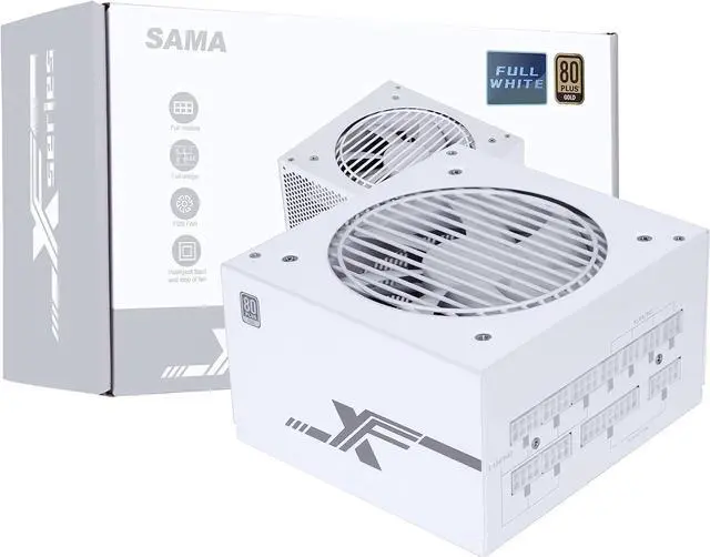 Main image of SAMA 750W Full White 14CM Power Supply Full Voltage 80Plus Gold Certified 12V Japanese Large Capacitors 110V-240V ATX 12cm FDB Silent Fan Full Modula PC Power Supply