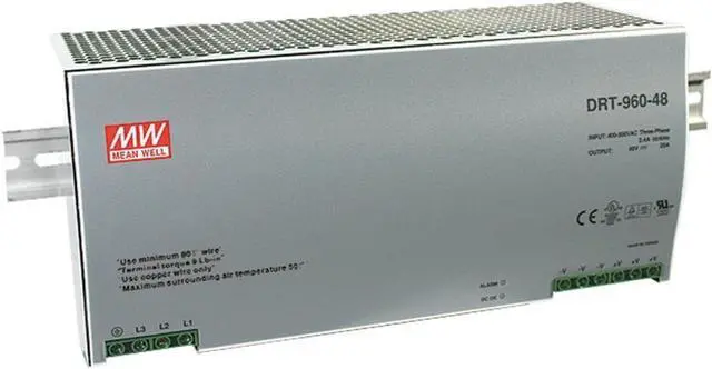 Main image of MW Mean Well DRT-960-24 24V 40A 960W Three Phase Industrial DIN Rail Power Supply