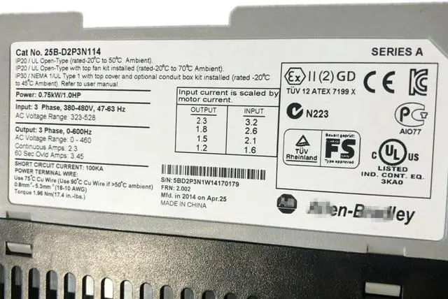 Alt view image 2 of 6 - 25B-D2P3N114 Power Flex 525 AC Drive 480V 0.75KW 1Hp VFD 25B-D2P3N114 Sealed in Box 1 Year Warranty Fast