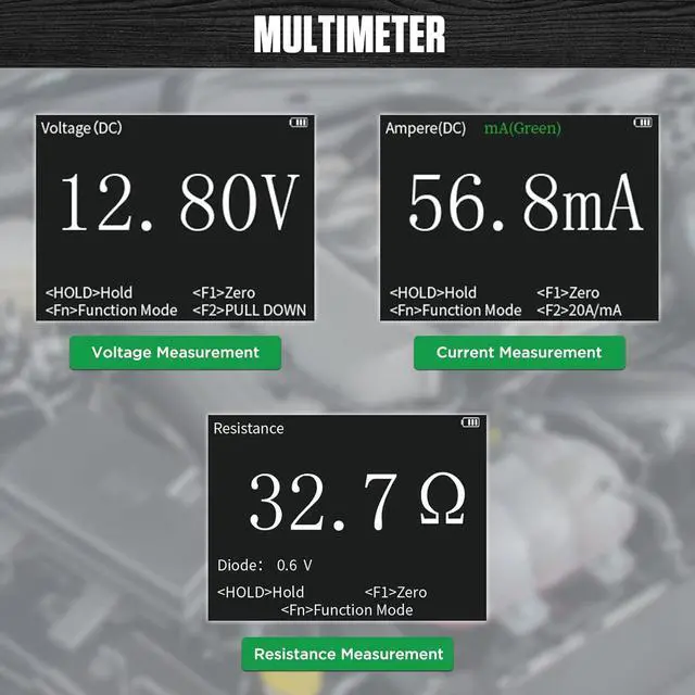 Alt view image 2 of 7 - AUTOOL Automotive Multimeter Oscilloscope, Digital Oscilloscope and Multimeter Combo 1000V 20A, Handheld Rechargeable Multimeter Kit TRMS, with Ignition Pulse Signal Test