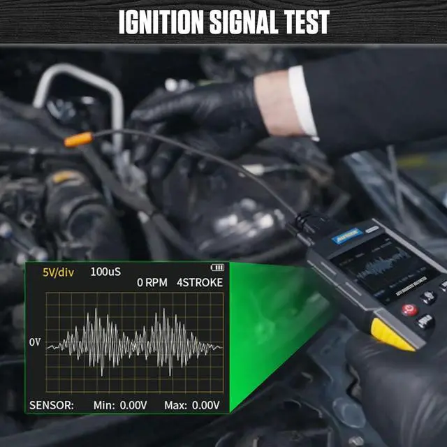 Alt view image 4 of 7 - AUTOOL Automotive Multimeter Oscilloscope, Digital Oscilloscope and Multimeter Combo 1000V 20A, Handheld Rechargeable Multimeter Kit TRMS, with Ignition Pulse Signal Test