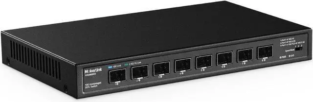Main image of MokerLink 8 Port 10Gbps SFP+ Switch, Support 1G/2.5G/10G SFP Module, 160Gbps Bandwidth, Fanless Unmanaged Plug and Play Ethernet Switch