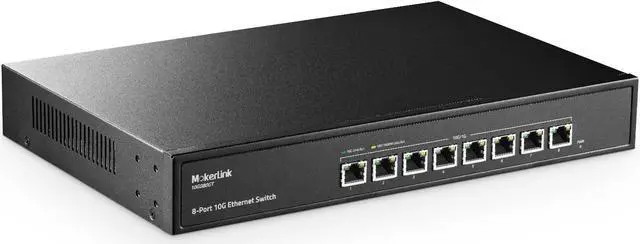 Main image of MokerLink 8 Port 10Gbps Etheret Switch, Support 10G/5G/2.5G/1000M/100M Auto-Negotiation, 160Gbps Bandwidth Unmanaged Plug and Play Switch