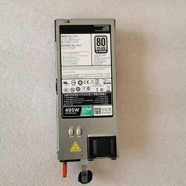 Alt view image 3 of 5 - PSU for R730 R630 730XD R530 T630 495W Switching Power Supply GRTNK 9338D 2FR04 D495E-S1 E495E-S1